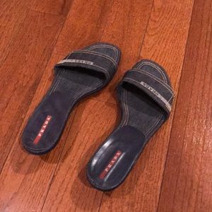 Slightly used Prada denim sandals
